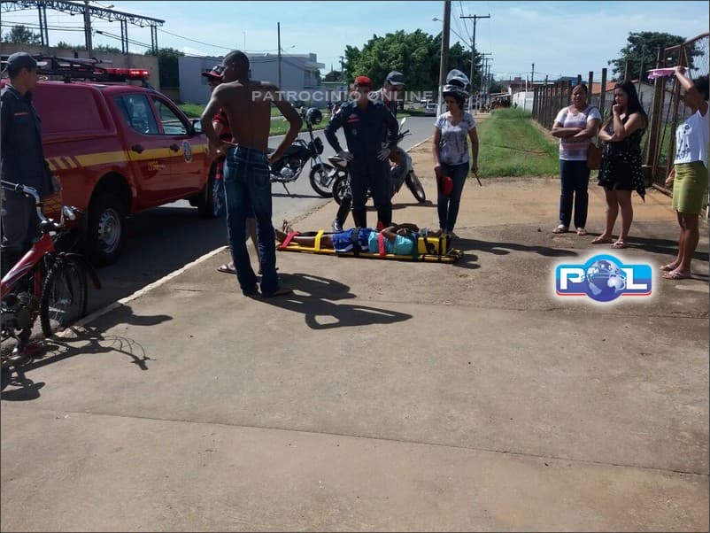 Buracos provocam grave acidente com bicicleta motorizada no Bairro Santo Antônio