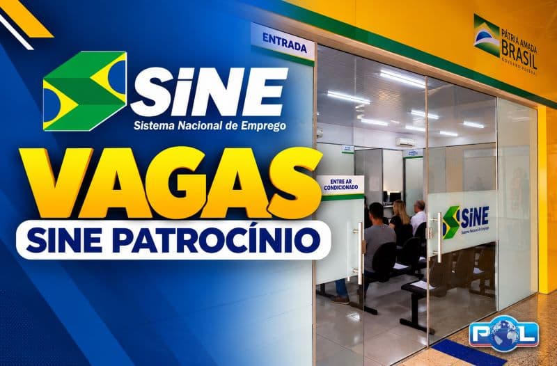 SINE Patrocínio: 344 vagas de emprego distribuídas pelas diferentes funções anunciadas.