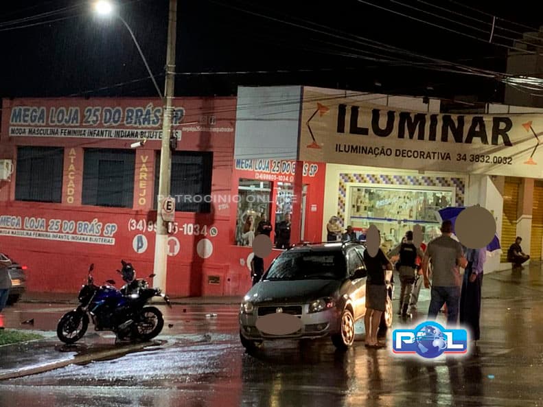 Colisão entre carro e moto deixa motociclista ferido em cruzamento próximo ao Catiguá Tênis Clube
